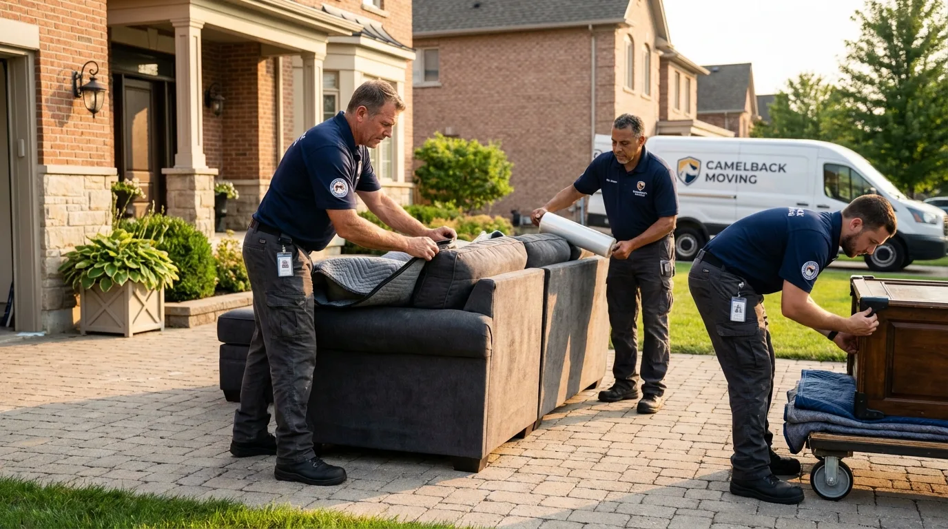 Large estate moving crew wrapping furniture in Sauk Rapids, MN