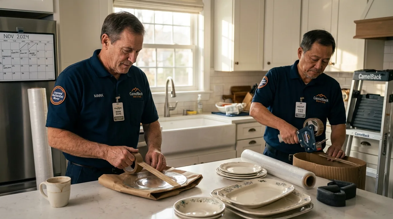 Professional crew packing kitchen dishware in Sauk Rapids, MN